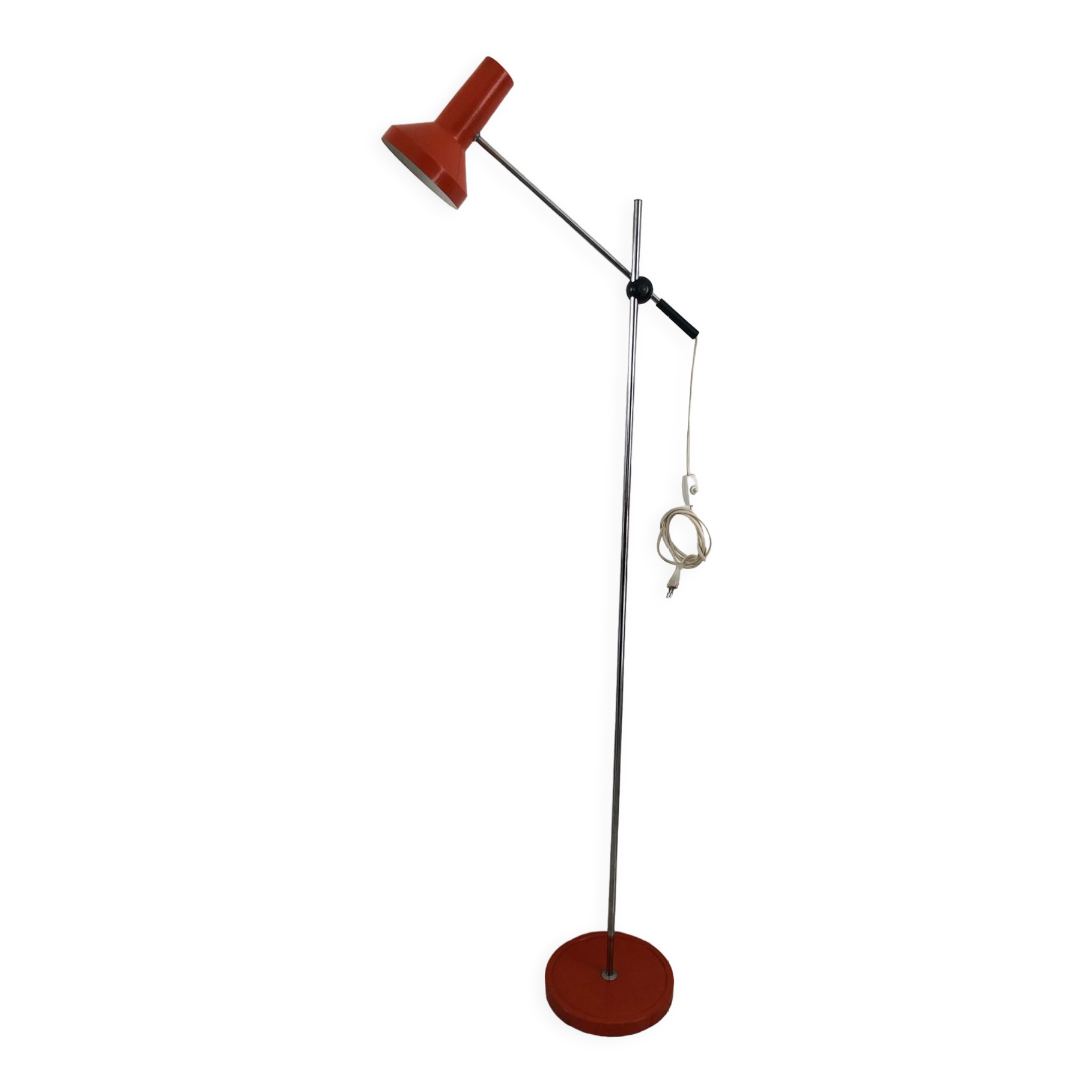 Lampadaire orange de gura leuchten 1960