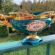 Vintage porcelain rose planter vase