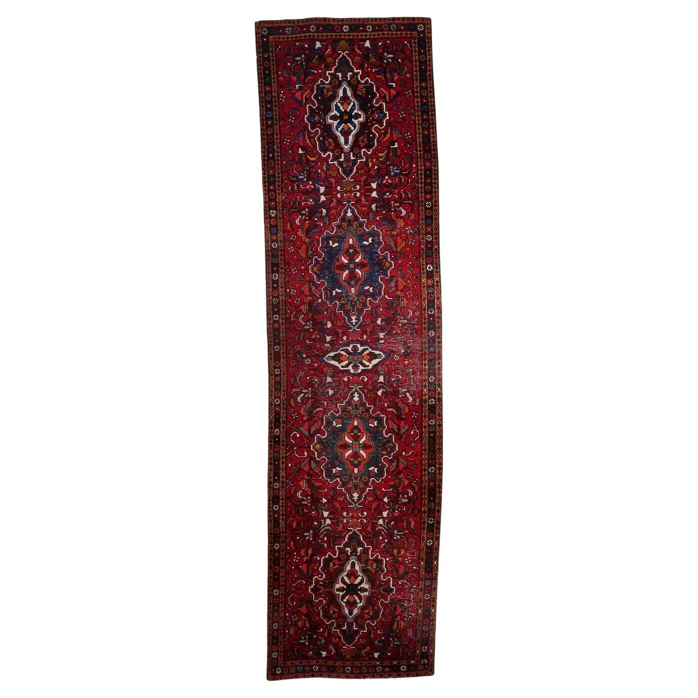 Handmade antique Persian Karajeh runner 97cm x 370cm 1920s - 1C1166