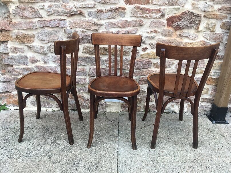 Suite of 9 bistro chairs