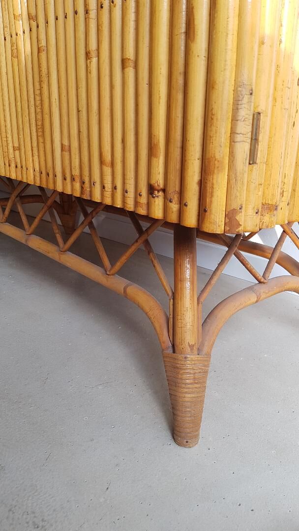 Rattan, wicker and bamboo vintage - bar furniture - feet compass buffet