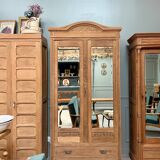 Art Deco oak wardrobe with mirrors (refurbished)