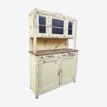 Buffet double patine  jaune tendre