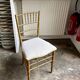 Napoleon III chair in gilded bamboo wood and beige cotton.