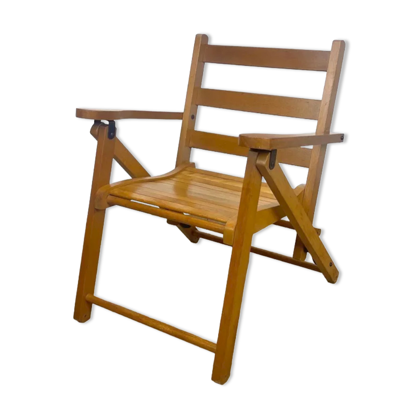Foldable wooden armchair for child 60s