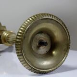 Pair of large 19th century church candlesticks in gilded bronze