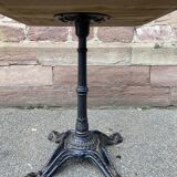 Cast iron & oak terrace pedestal table garden bistro art deco paris