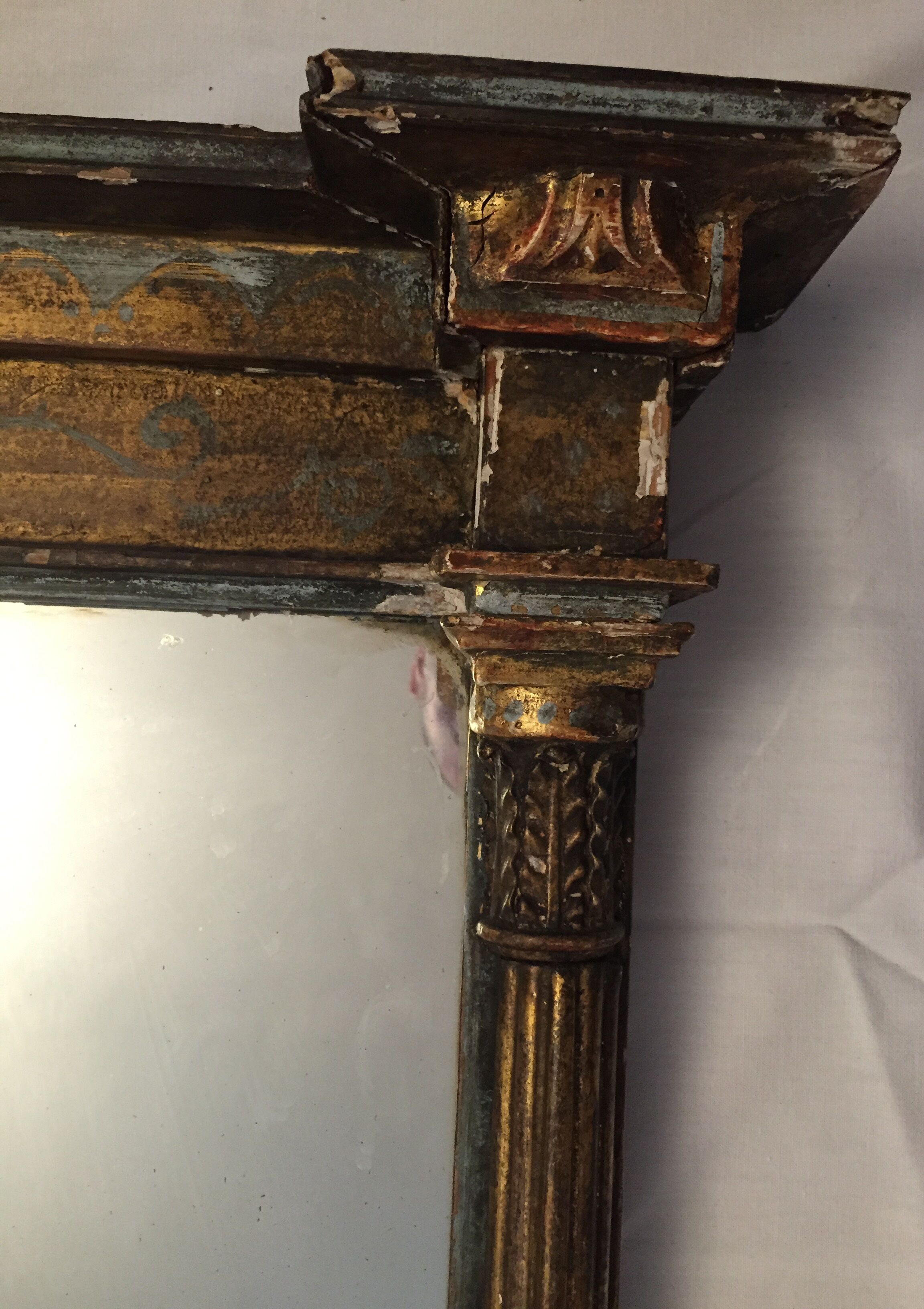 Very old fireplace mirror 99 x 65 cm