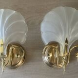 Pair of vintage shell wall lights