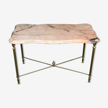 Coffee table 1970 in marble and brass