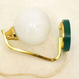 Golden lamp & opal globe