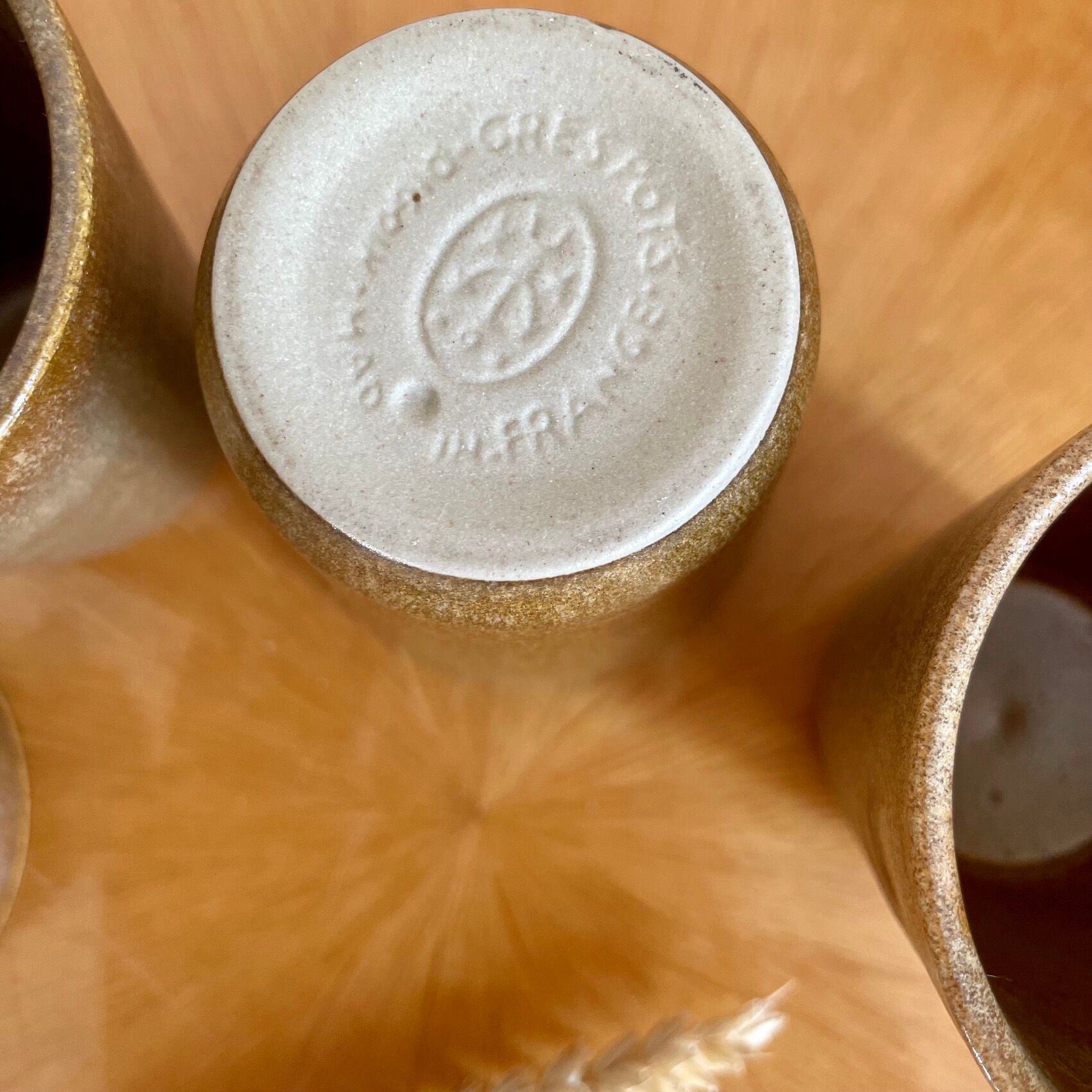 Vintage digoin sandstone cup glasses