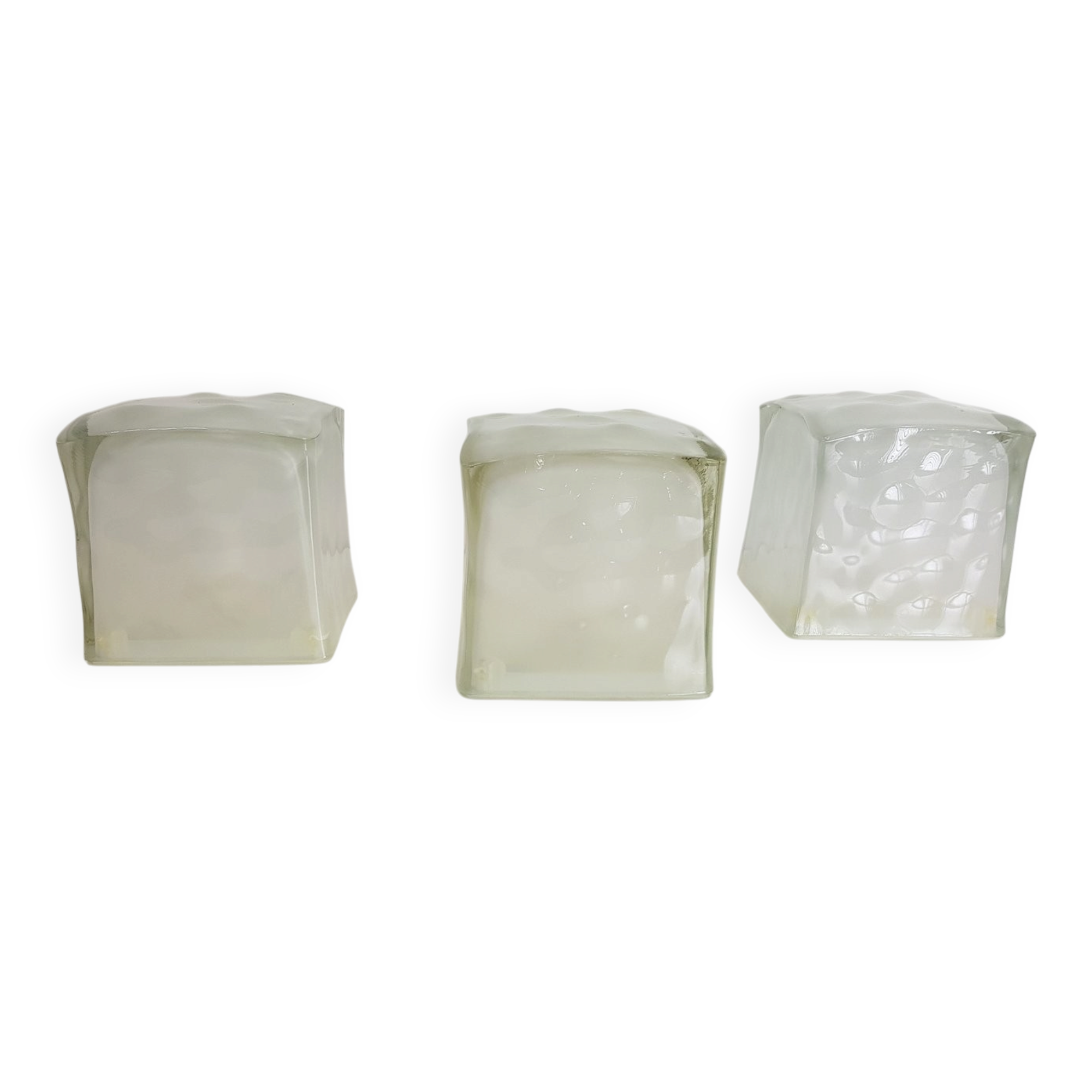 Iviken Ice Cube Table Lamp in Glass from Ikea, 1990s, Set of 3