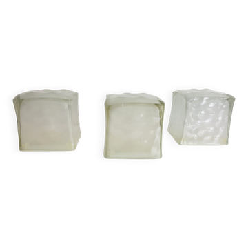Lampes de table Iviken Ice Cube en verre d'Ikea, années 1990, ensemble de 3