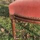 Armchair Voltaire or shepherdess and foot rest in pink velvet Louis XVI
