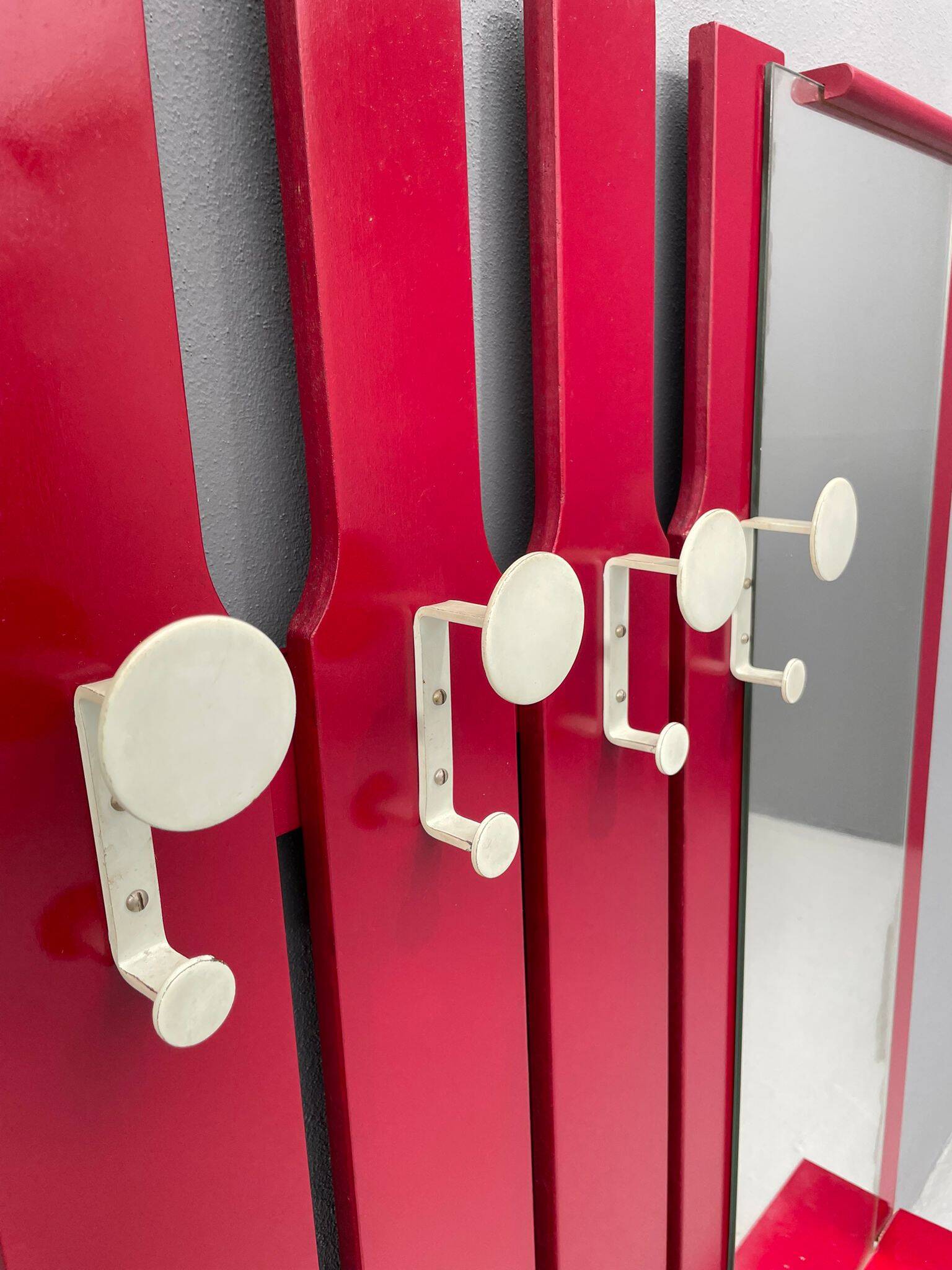 Vintage Wall-Mounted Coat Rack with Mirror and Drawer, 1960s, Czechoslovaki