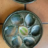 Set of 2 Saint Clément oyster plates in slip