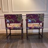 Paire de fauteuils style Louis XIII