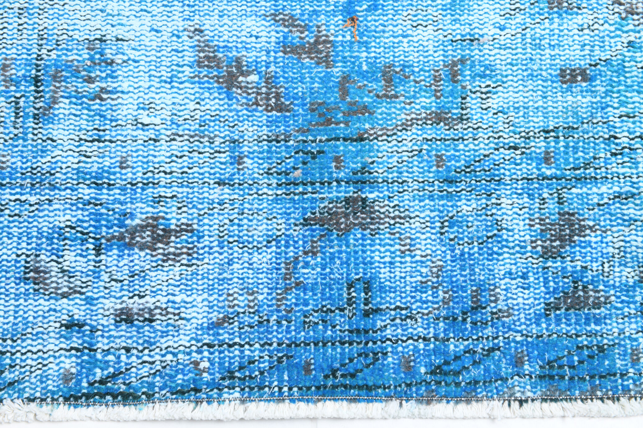 2x9 di̇stressed blue oushak runner rug, 282x75cm