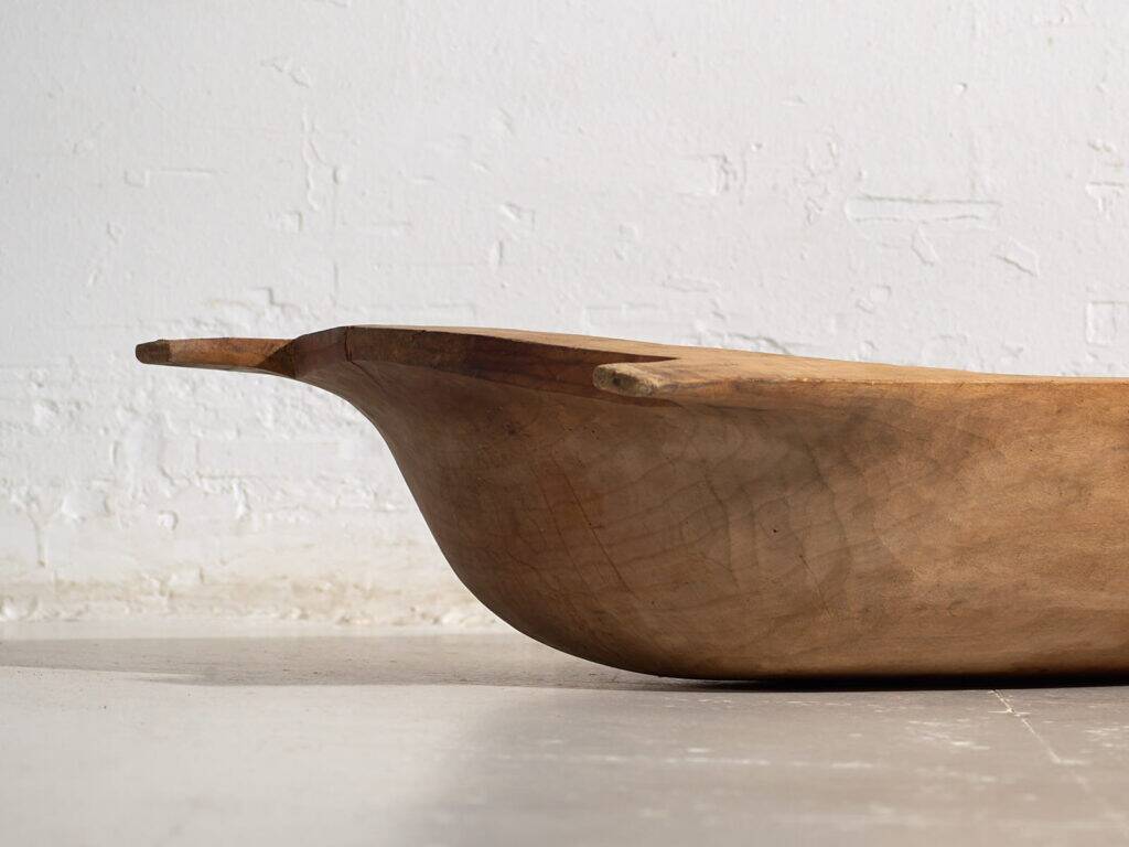 Antique solid wood wabi-sabi bowl (c.1900) #9