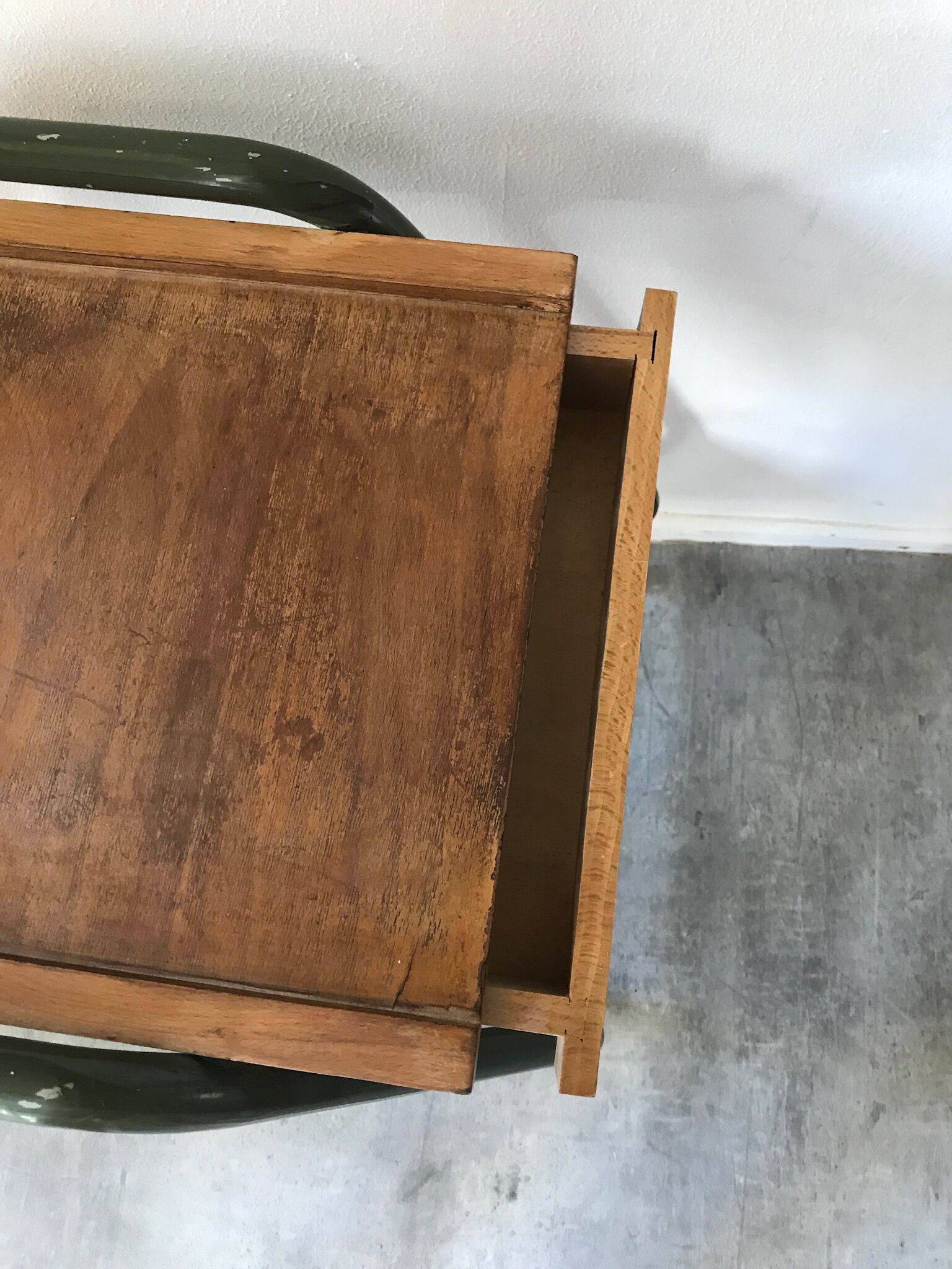 Boarding vintage bedside table