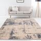 Tapis en laine abstrait beige et bleu