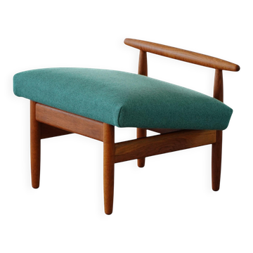 Eivind A. Johansen, teak footrest with wool upholstery for FDB Møbler, 1960s