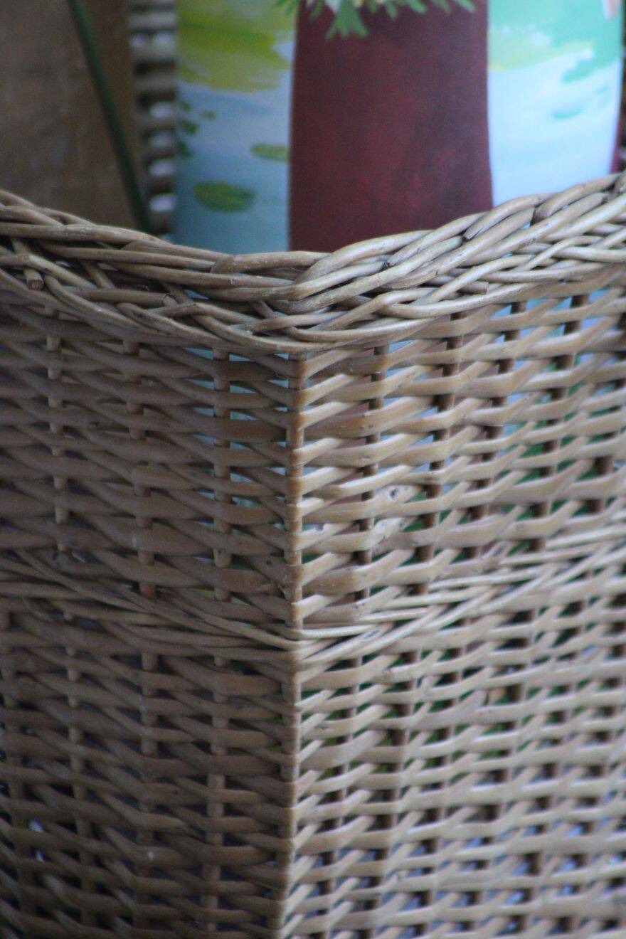 Wicker wastebasket