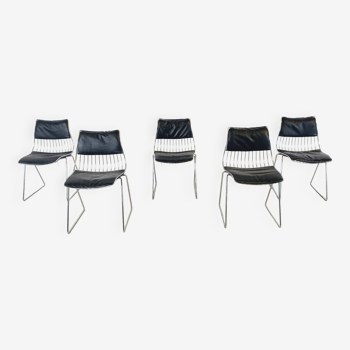 Ensemble de 5 chaises à repas de Rudi Verelst pour Novalux, 1970