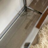 Vintage glass and chrome console coffee table