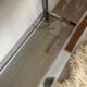 Table basse console verre et chrome vintage