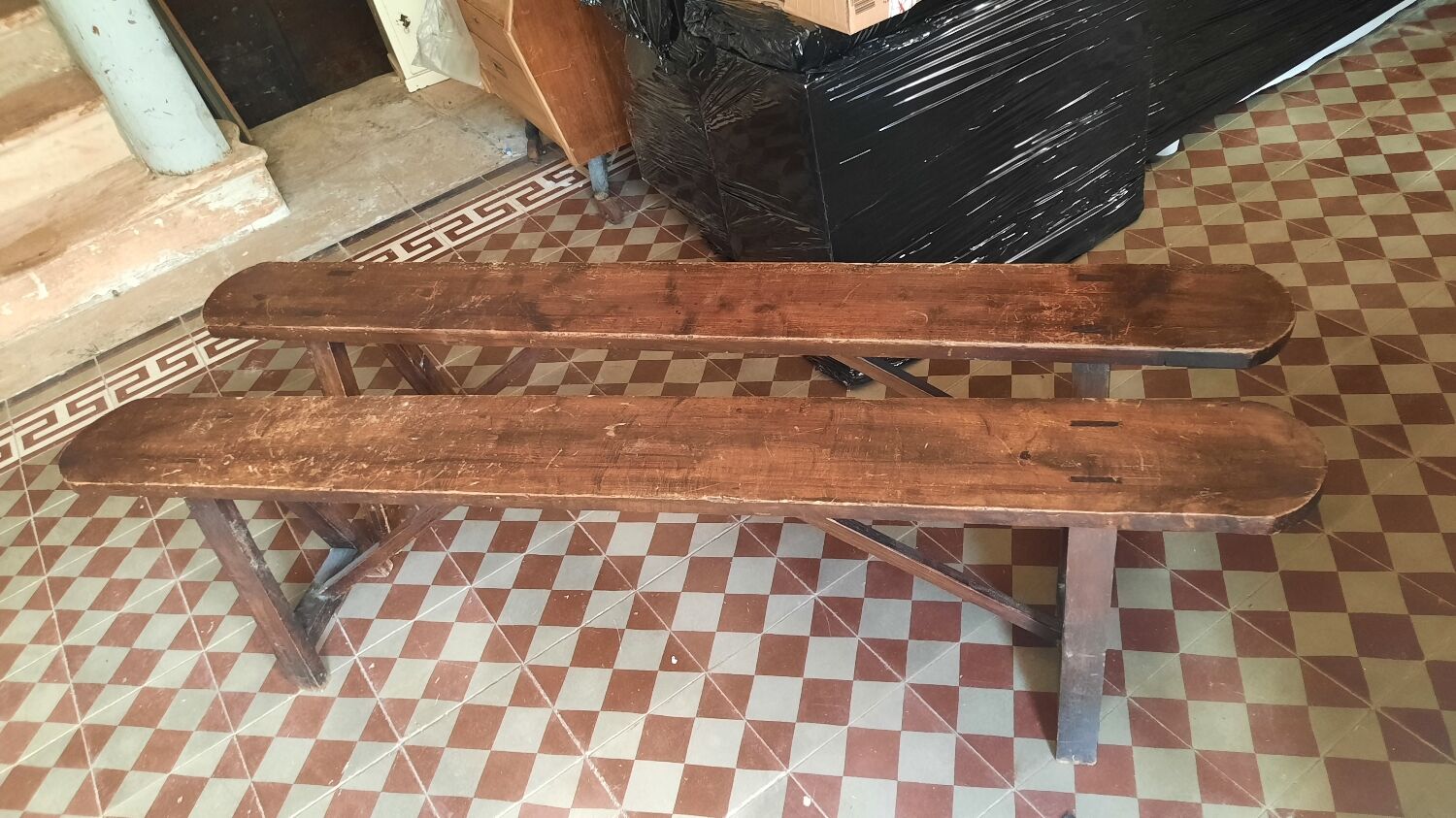 Farmhouse table and benches