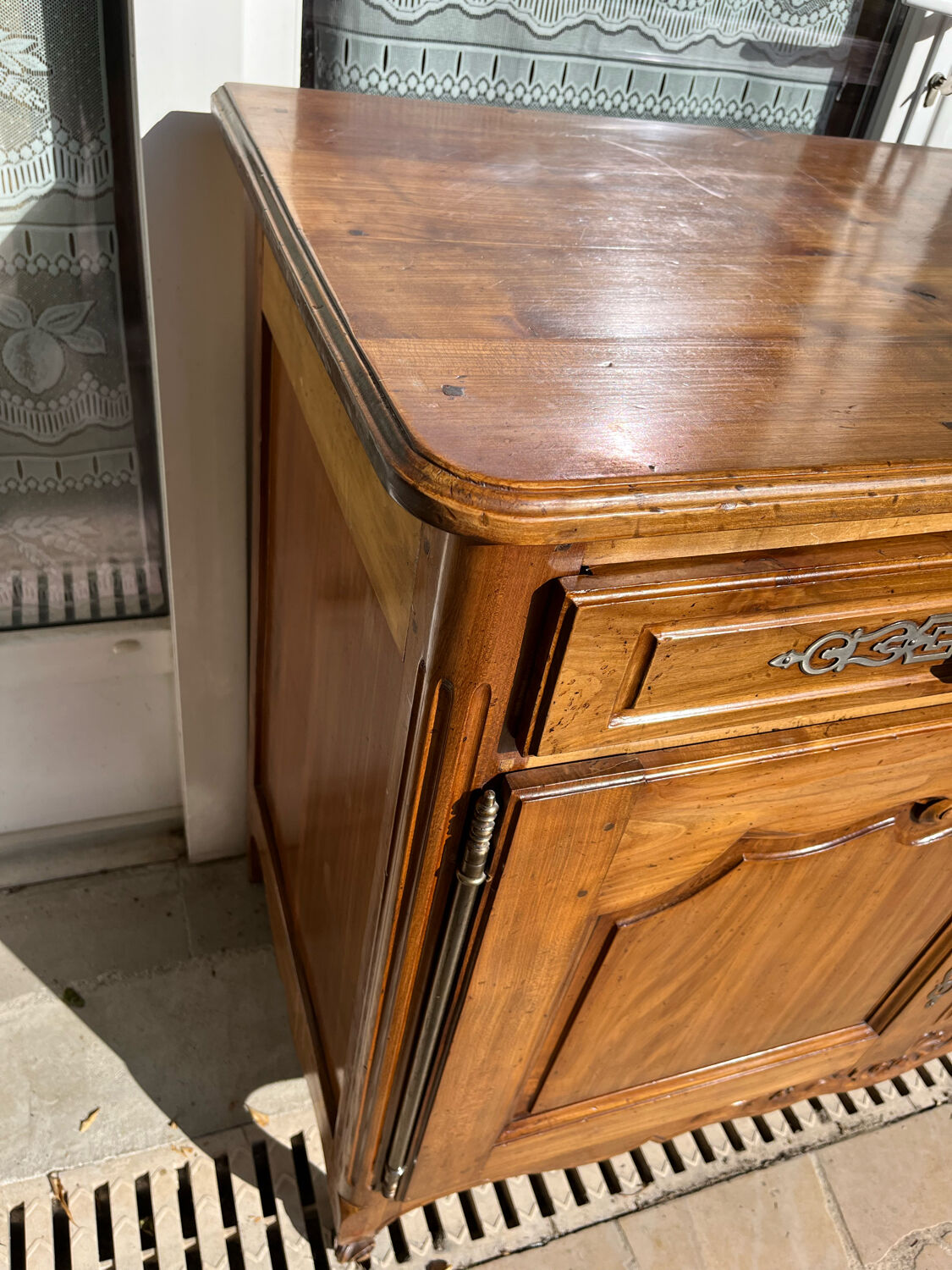 Antique sideboard in light solid wood
