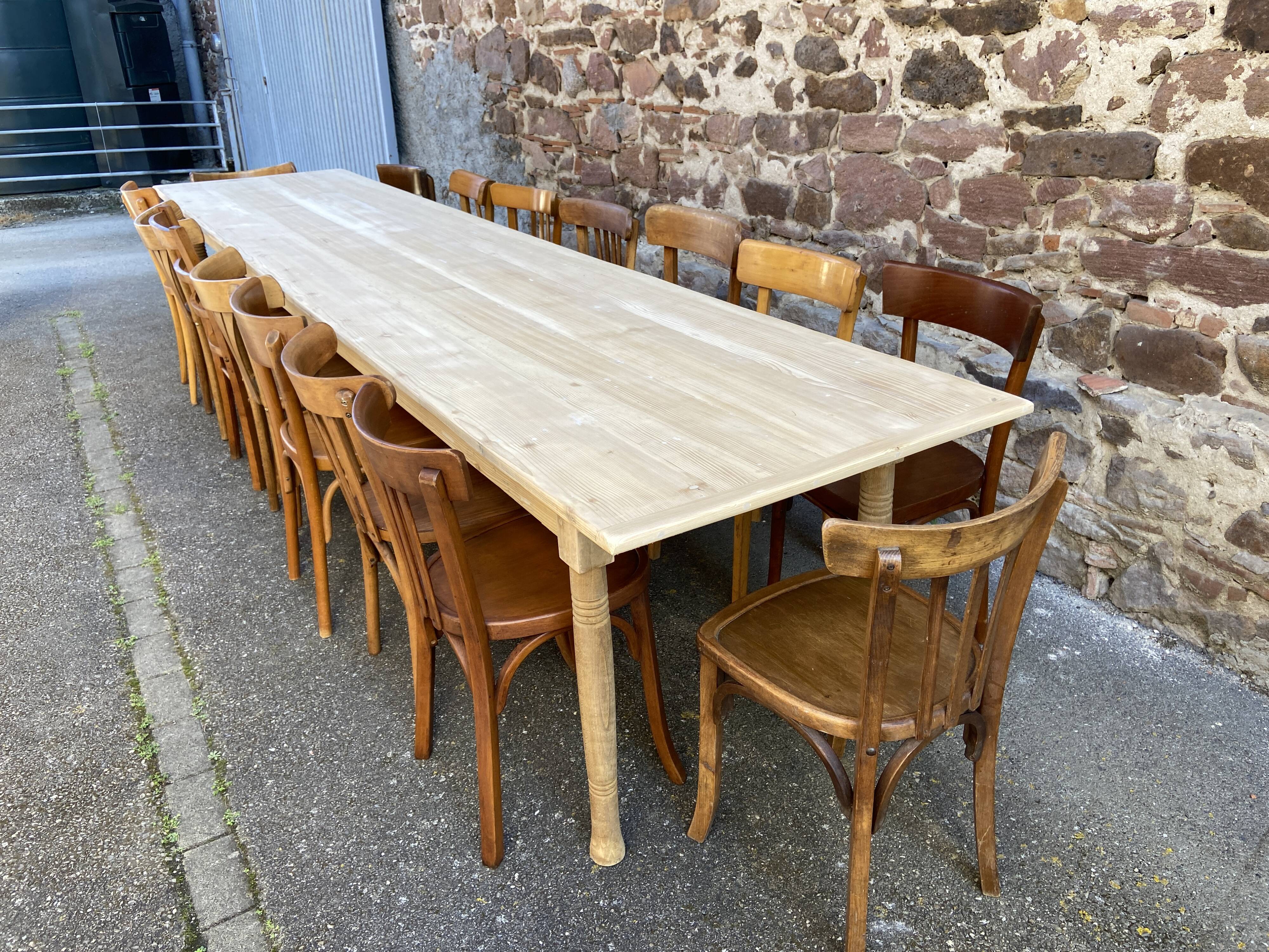 Très grande table de ferme 380 cm en sapin