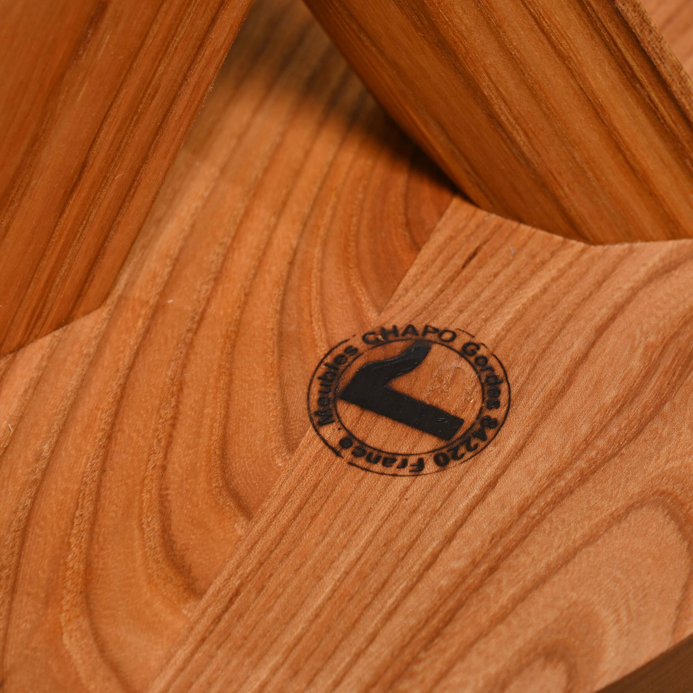 Pierre Chapo Stool S31 'Model A' in solid Elmwood, France