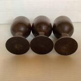 Trio of wooden egg cups