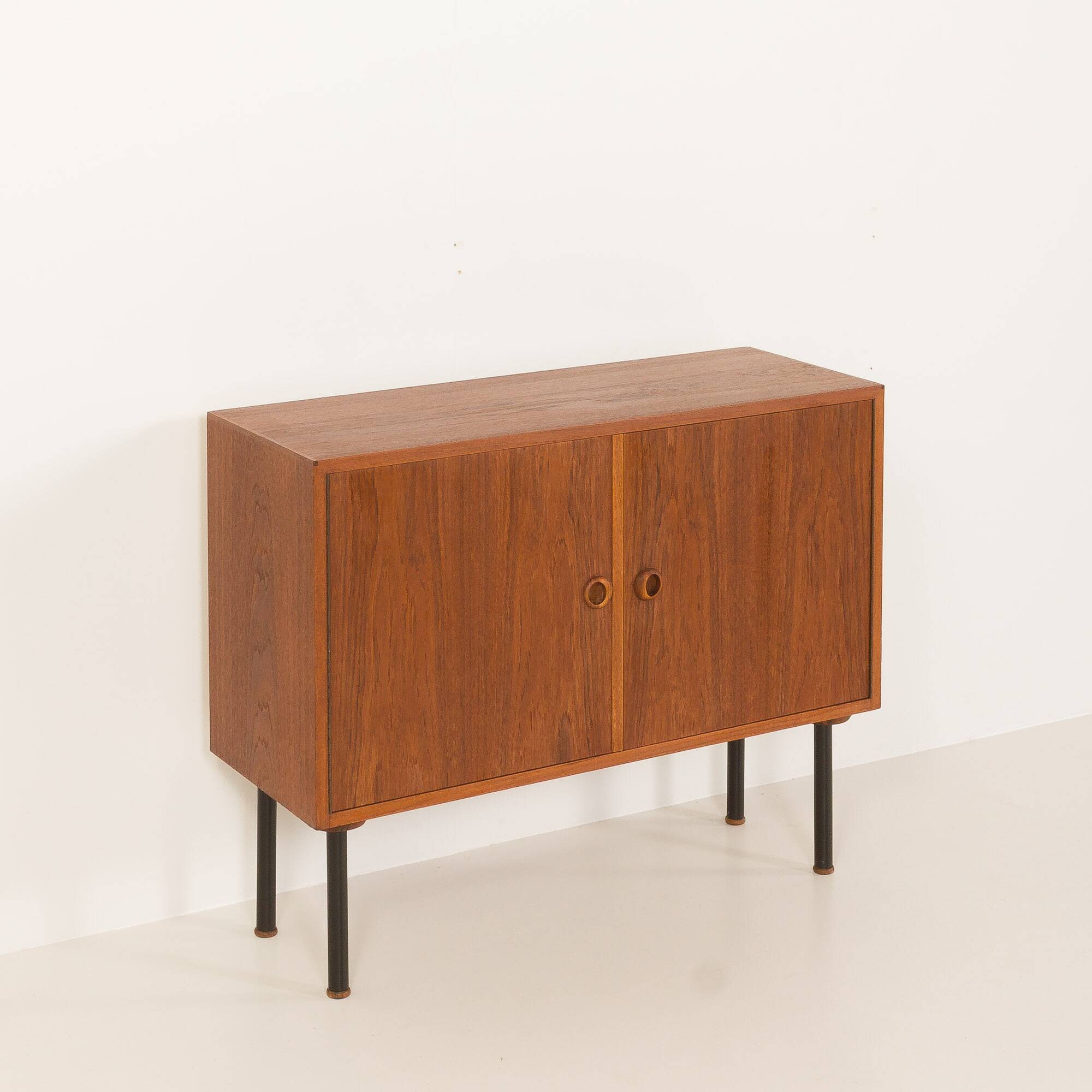 Danish mid century vinyl record cabinet in teak, 1970s