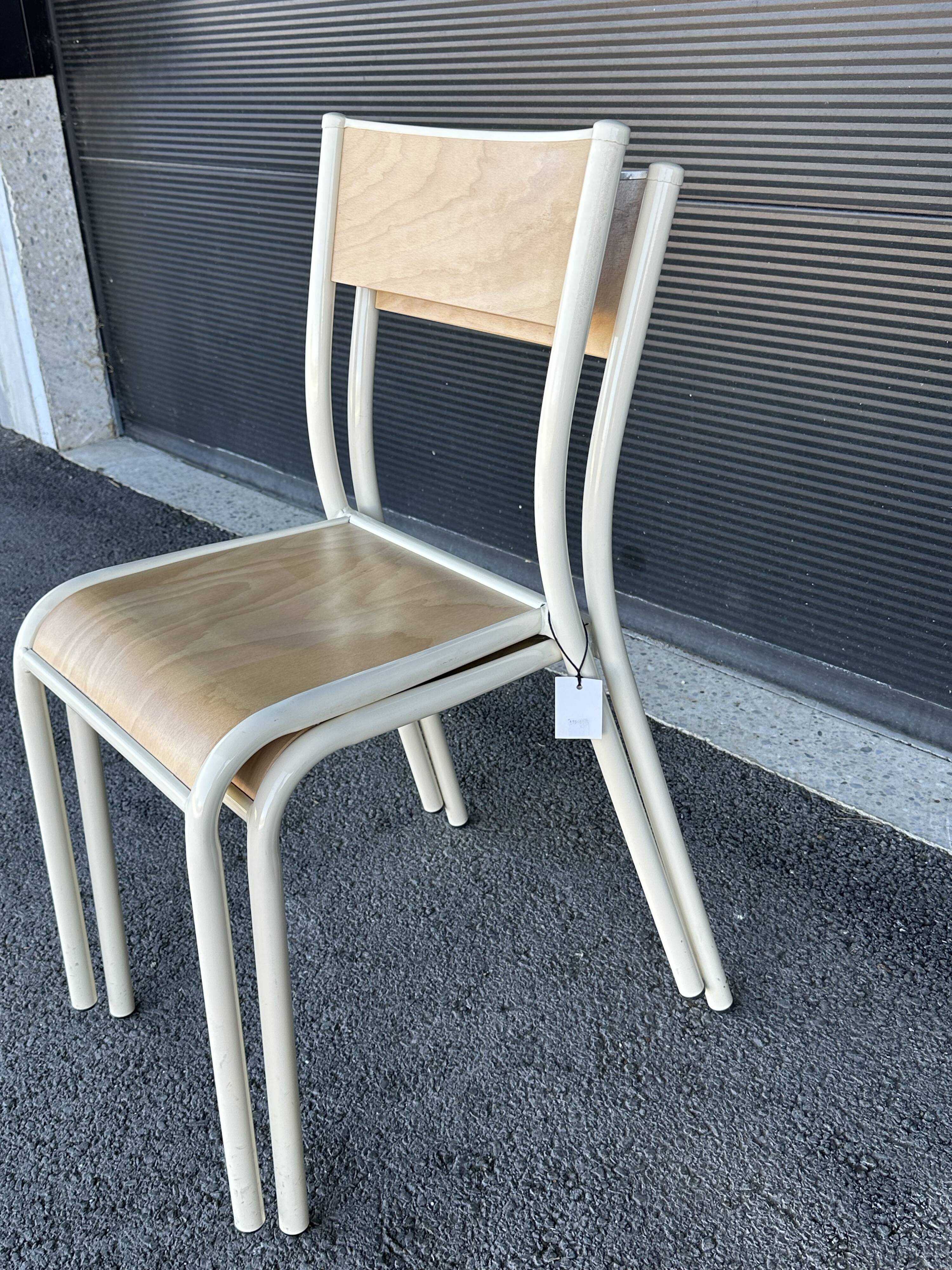 Paire de chaise Mullca 510 version beige et naturel