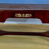 Empire flat desk, mahogany, double-sided, gilded bronzes