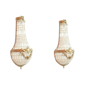 Sac a perles montgolfière wall sconces, 1940