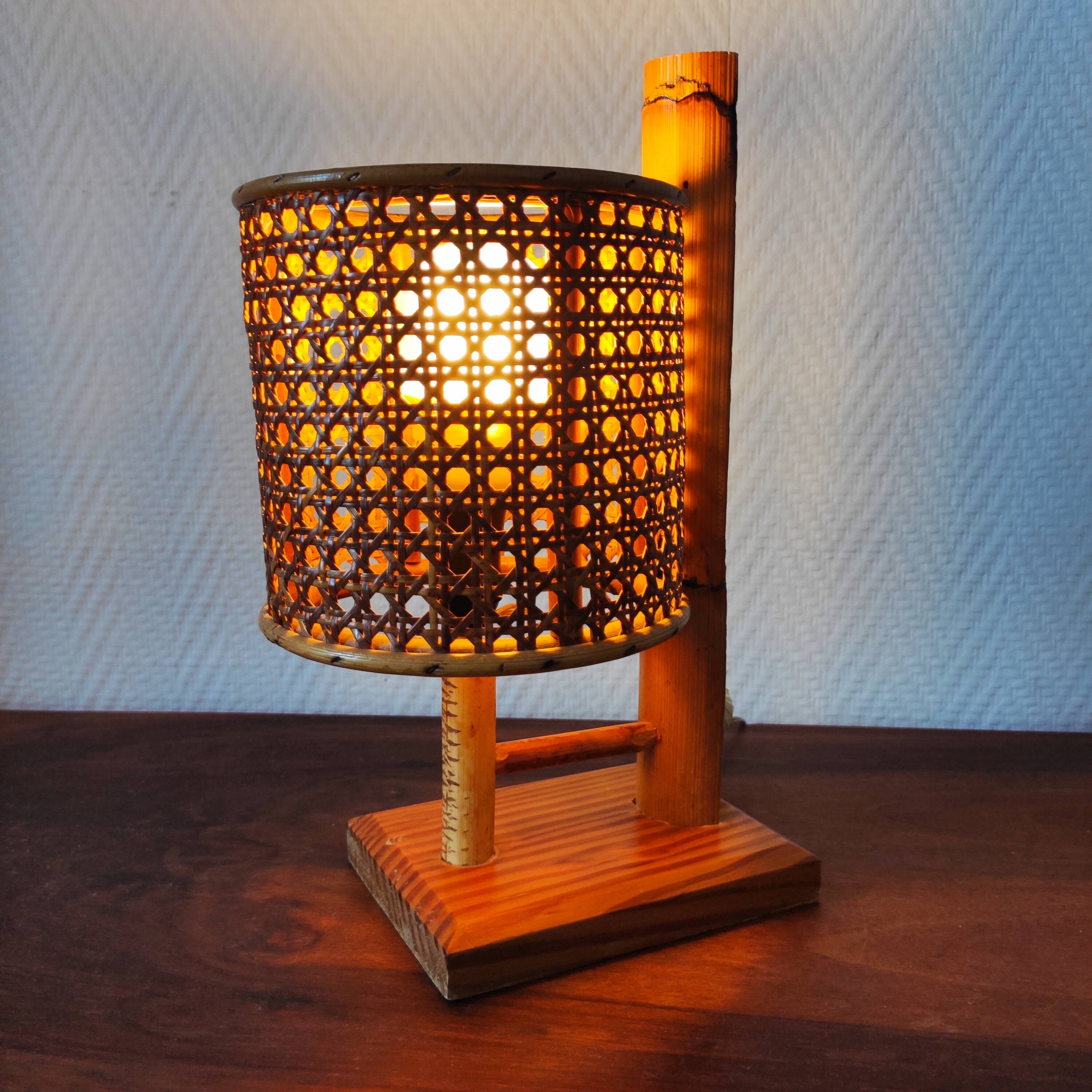 vintage rattan lamp