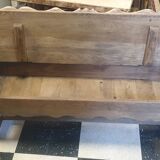 Vintage storage bench in natural wood
