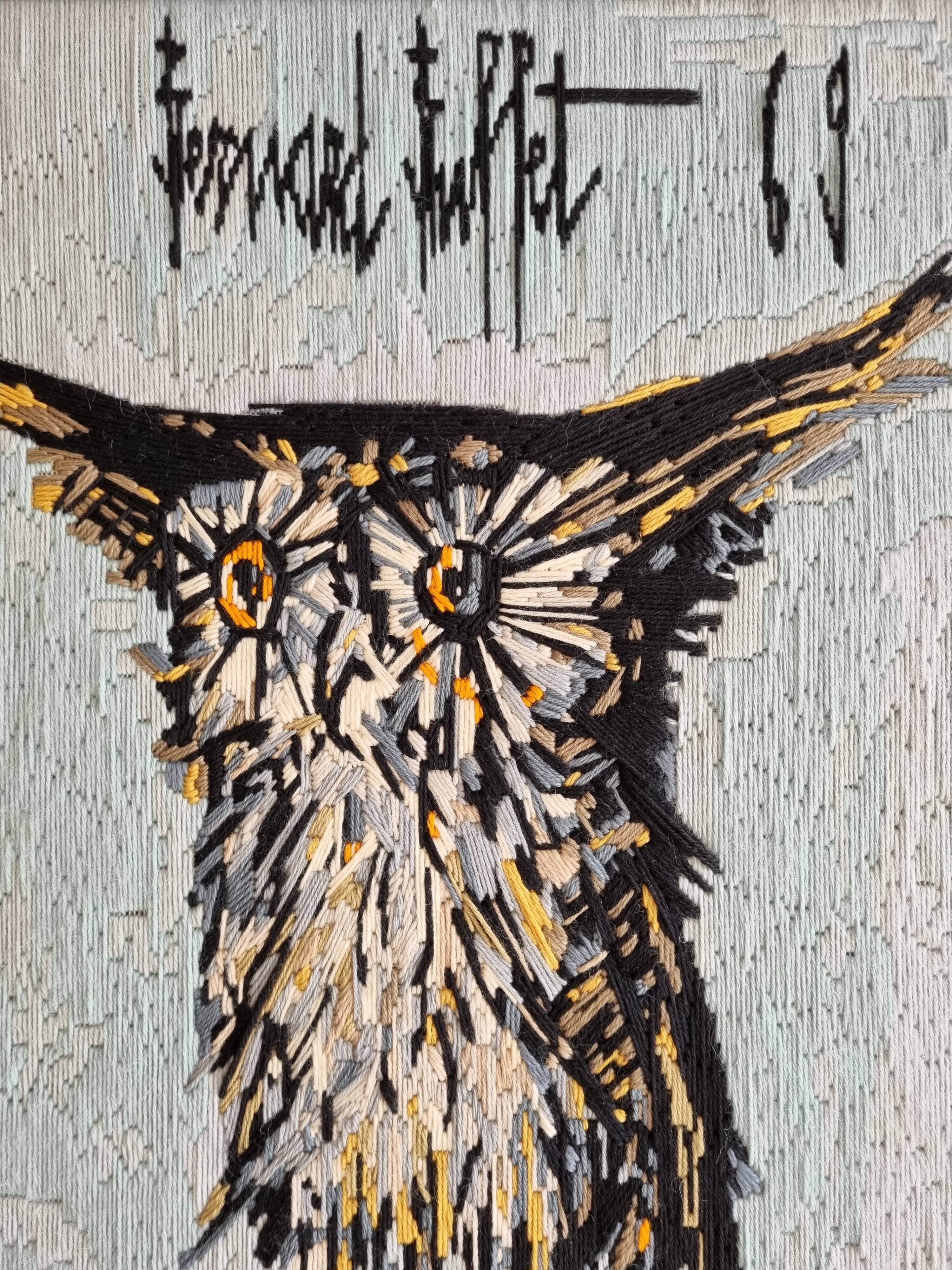 Tapestry after Bernard Buffet "the owl" 67 x 56 cm