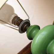 Vintage 70s lamp, turned wooden base