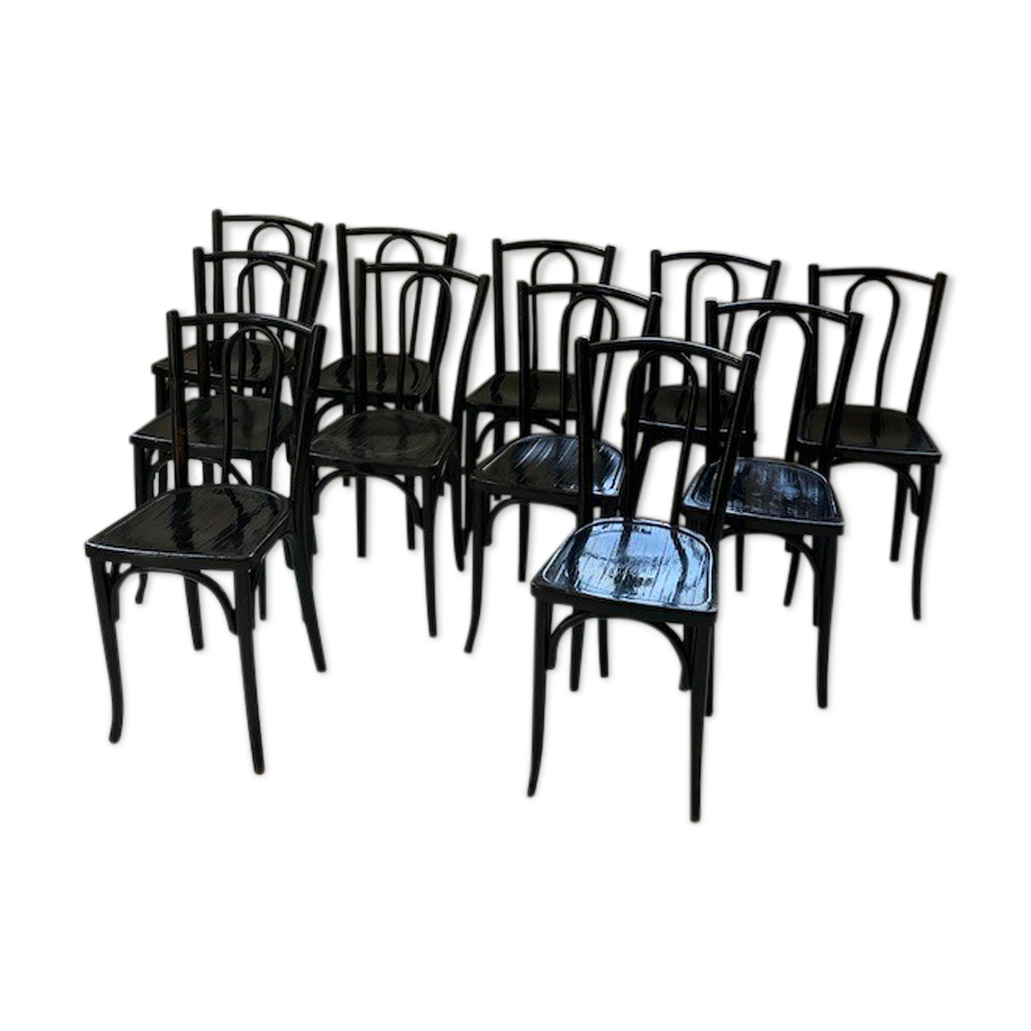 Lot 11 black Baumann bistro chairs