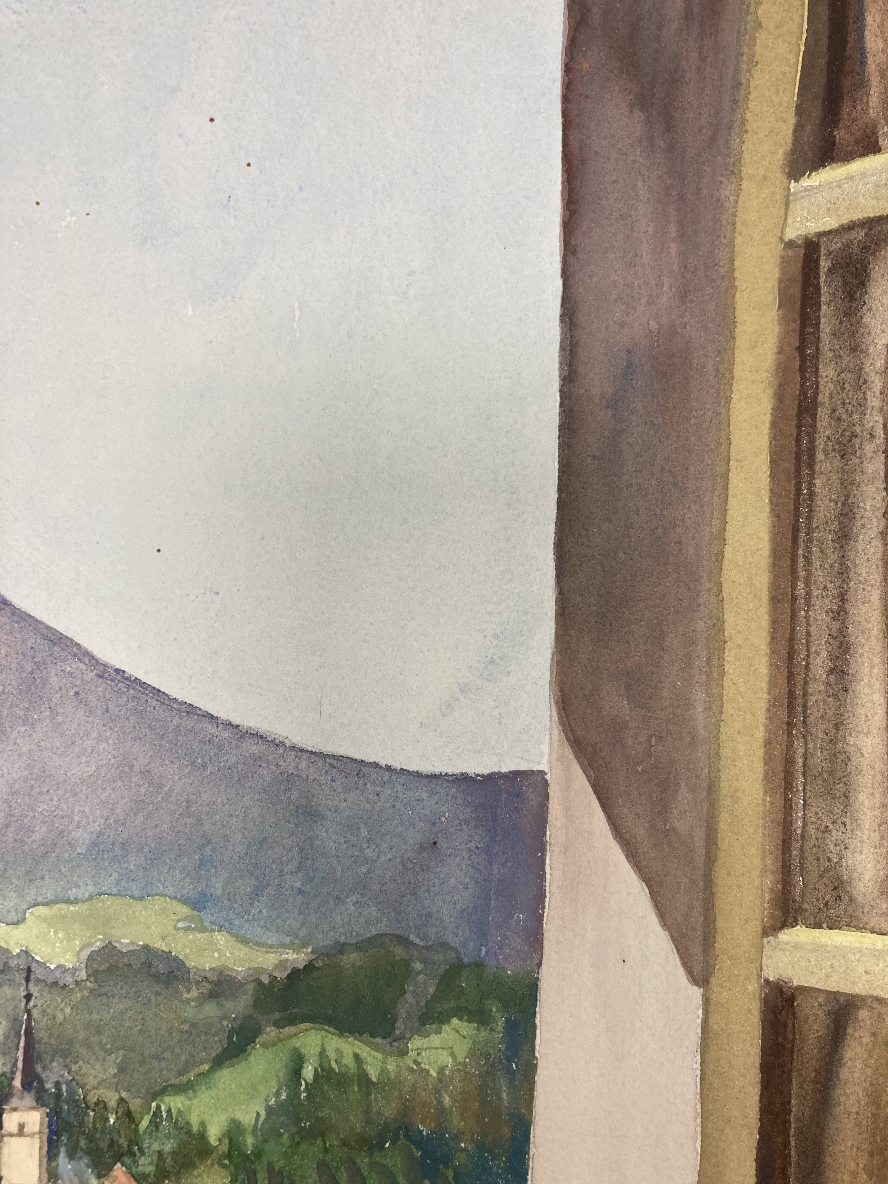 Watercolor mountain landscape