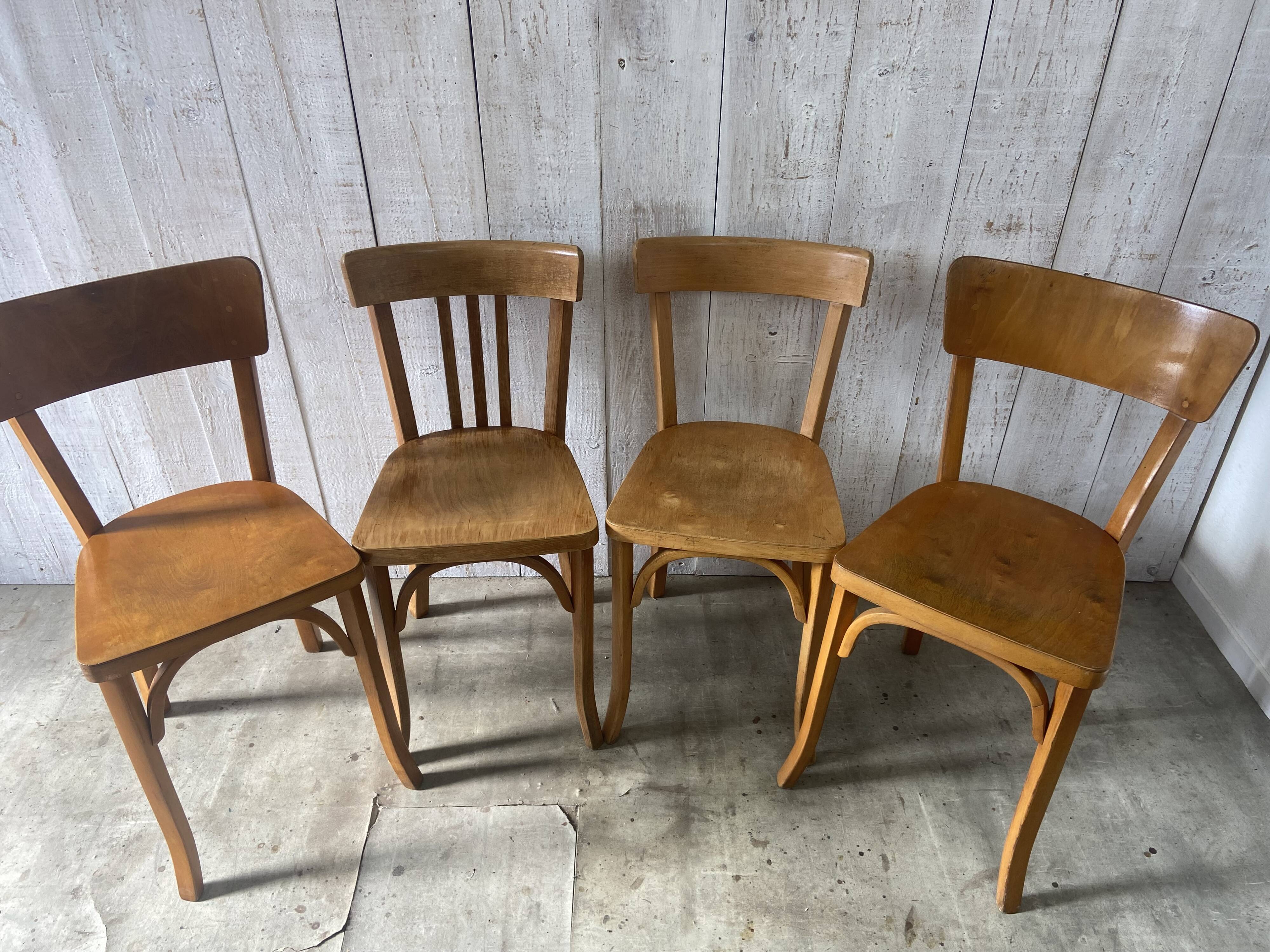 Mismatched Baumann bistro chairs
