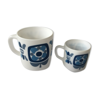 Duo de Mug et tasse à café vintage années 70