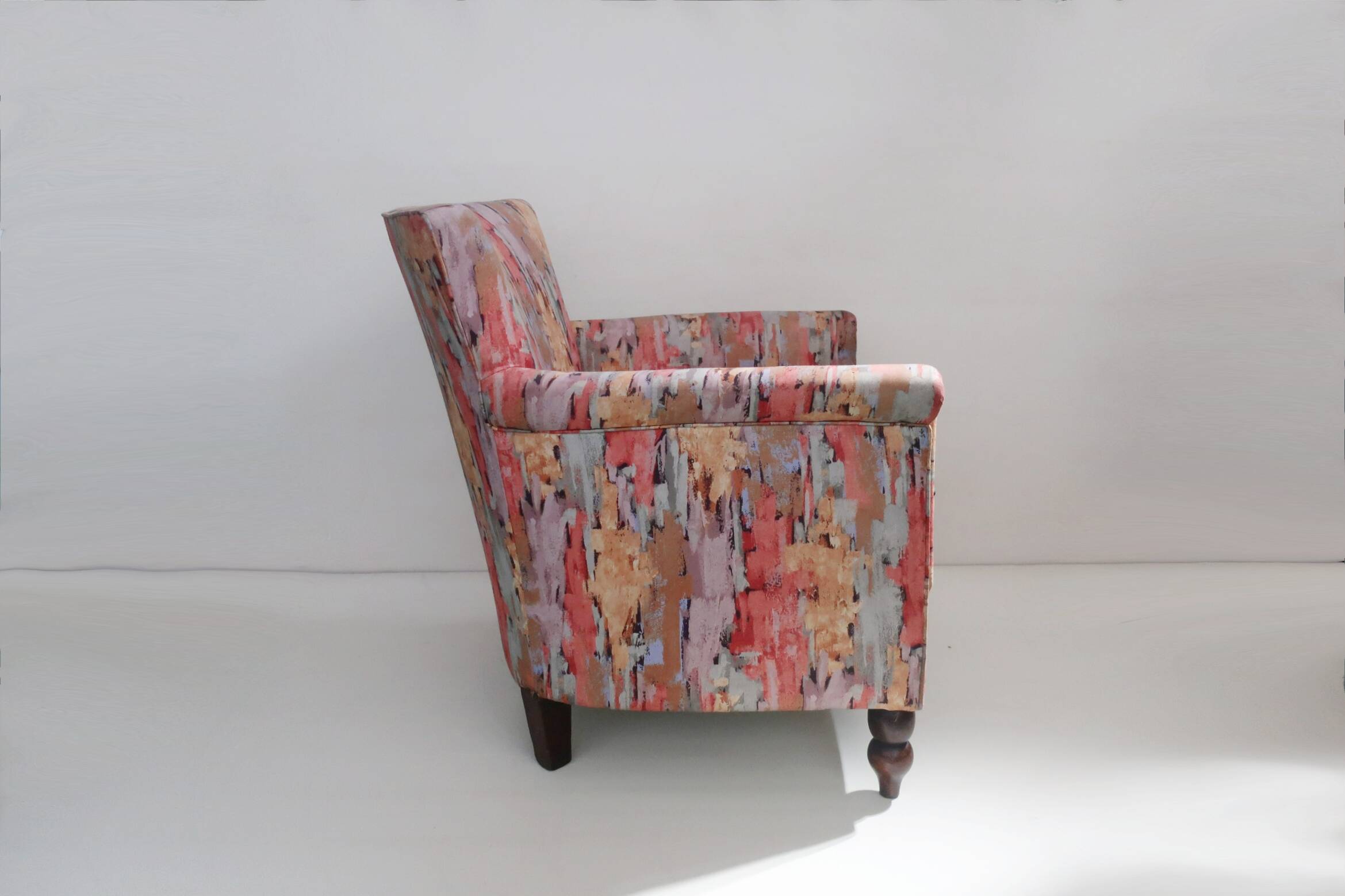 80's fauteuil made with chintz fabric
