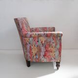 Fauteuil des années 80 en tissu chintz
